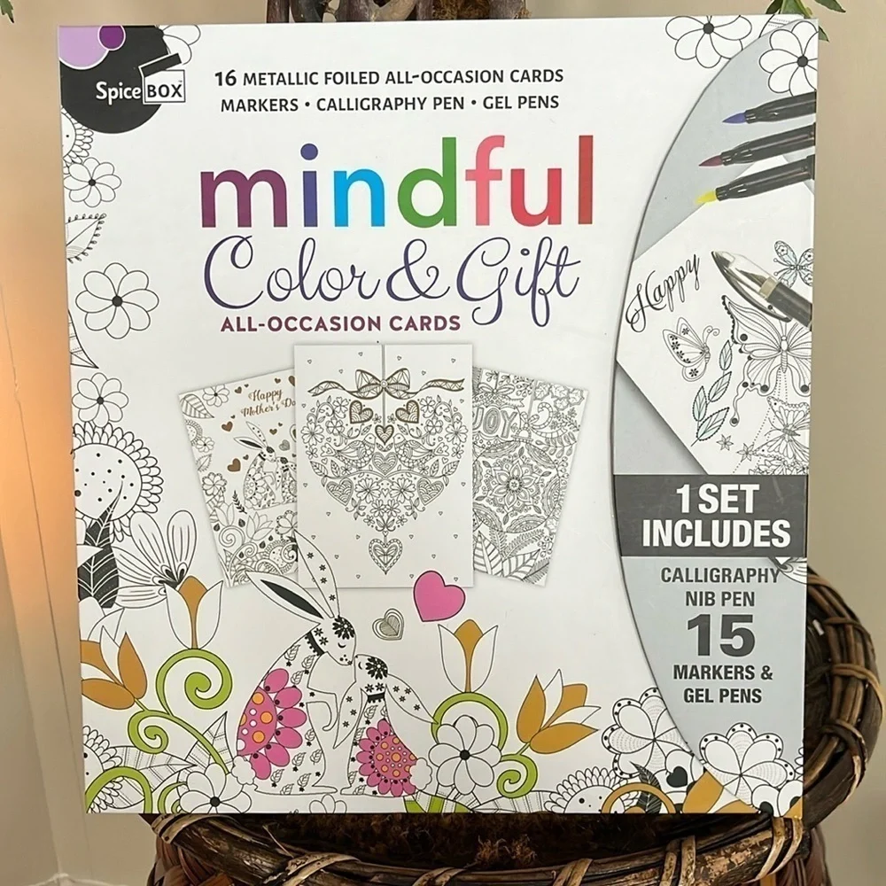 Brand New Mindful Color & Gift All-Occasion Cards Stationary Calligraphy Markers